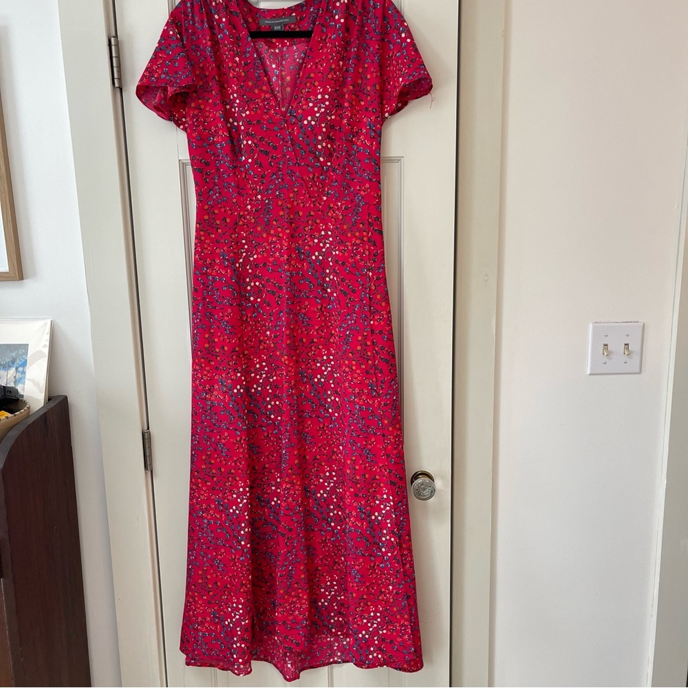 French Connection Red and Blue Floral Maxi Dress